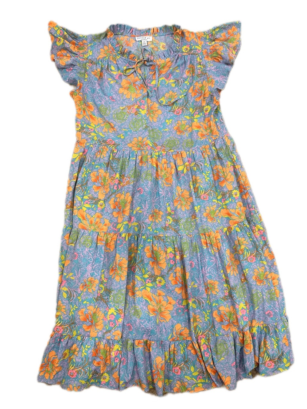Current Air Mini Floral Dress in Blue and Orange
